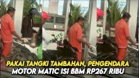 VIDEO: Pakai Tangki Tambahan, Pengendara Motor Matic Isi BBM Rp267 Ribu