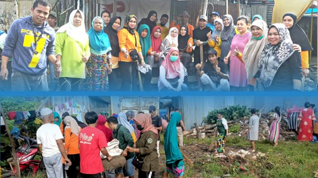 Gotong Royong Warga Kelurahan Rappokaling Makassar. Ist