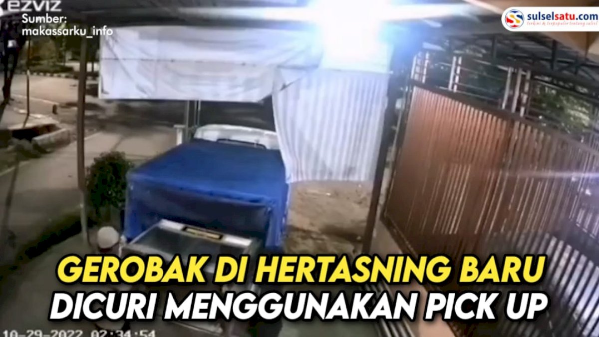 VIDEO: Gerobak di Hertasning Baru Dicuri Menggunakan Pick Up, Aksinya Terekam CCTV