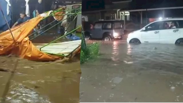 Tangkapan Layar, Kondisi Banjir di Kecamatan Bangkala (Int)
