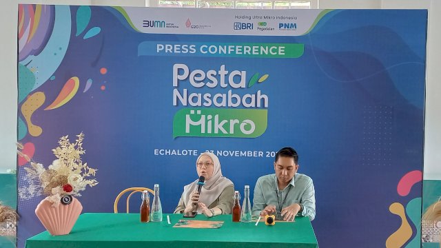 Press conference PNM Makassar tentang Pesta Nasabah Mikro di Benteng Fort Rotterdam mendatang (Sri Wahyu Diastuti / Sulselsatu.com)