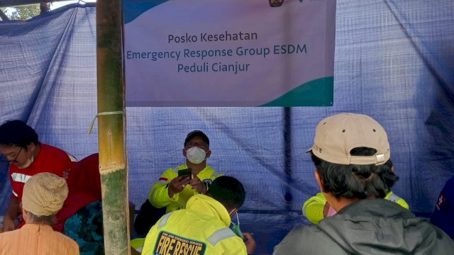 Tim tanggap darurat PT Vale yang ada di lokasi gempa Cianjur (dokumen: istimewa)