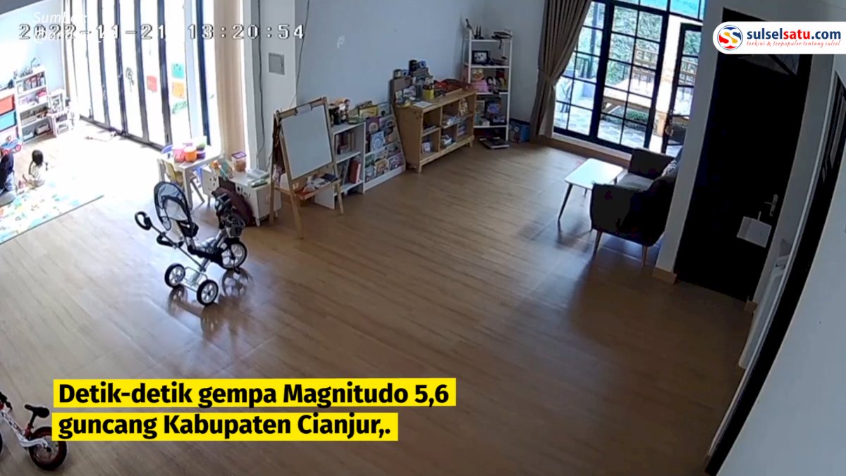 VIDEO: Rekaman CCTV saat Detik-detik Gempa di Cianjur