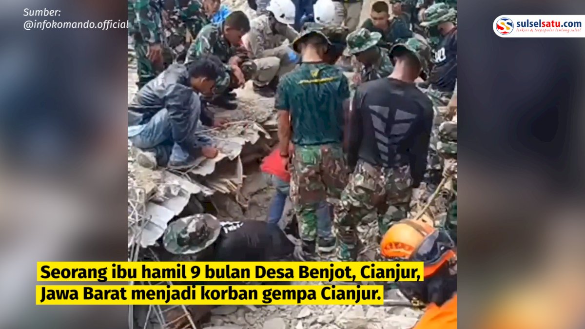 VIDEO: Proses Pencarian Ibu Hamil 9 Bulan Korban Gempa Cianjur