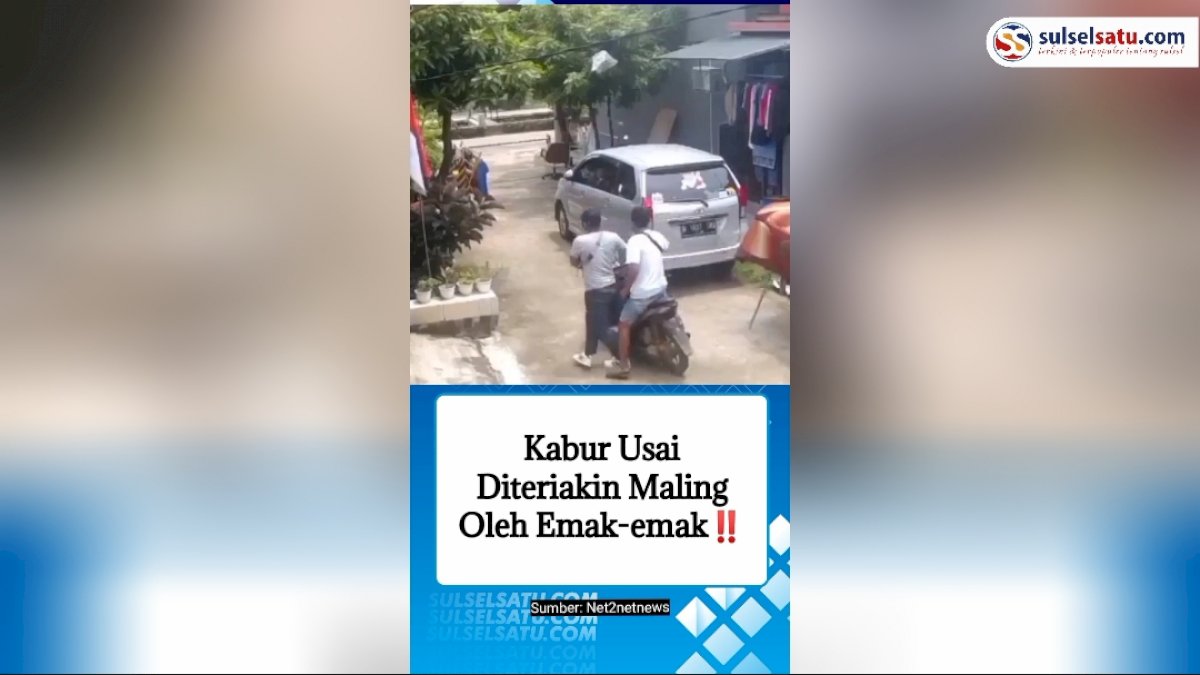 VIDEO: Maling Motor Kabur Usai Diteriakin Maling Oleh Emak-emak