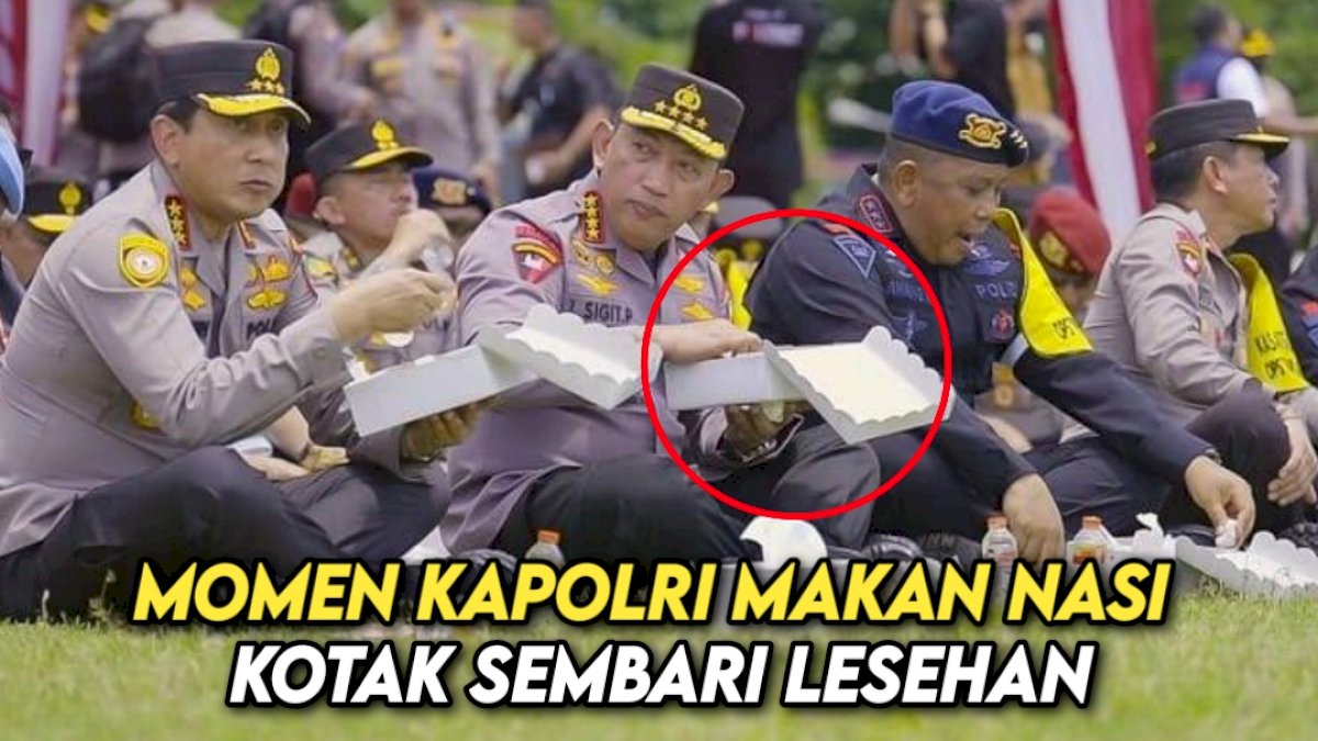 VIDEO: Momen Kapolri Makan Nasi Kotak Sembari Lesehan Bareng Anggota Pengamanan KTT G20
