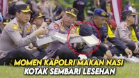 VIDEO: Momen Kapolri Makan Nasi Kotak Sembari Lesehan Bareng Anggota Pengamanan KTT G20