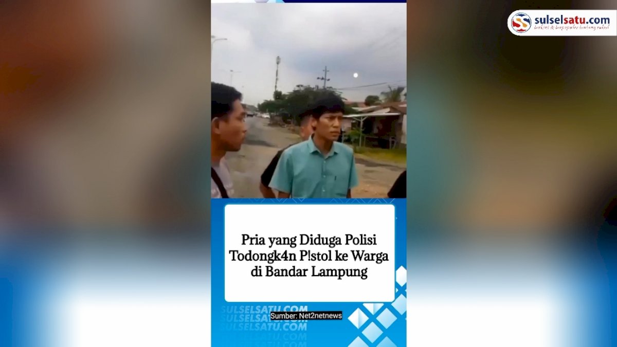 VIDEO: Pria yang Diduga Polisi Todongkan Pistol ke Warga di Bandar Lampung