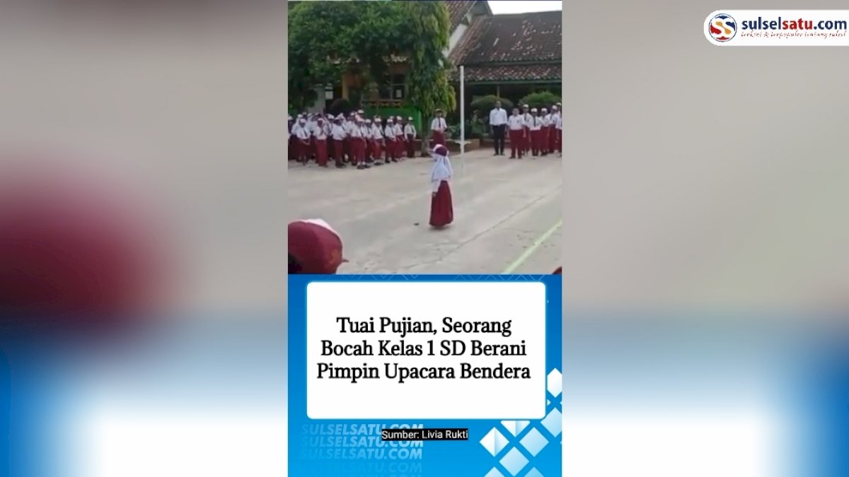 VIDEO: Tuai Pujian, Seorang Bocah Kelas 1 SD Berani Pimpin Upacara Bendera