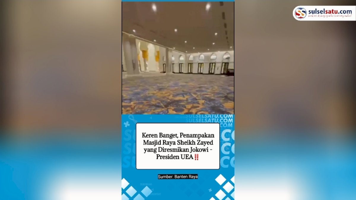 VIDEO: Megah, Penampakan di dalam Masjid Raya Sheikh Zayed yang Diresmikan Jokowi – Presiden UEA