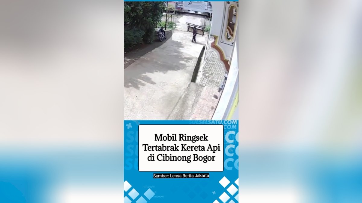 VIDEO: Mobil Ringsek Tertabrak Kereta Api di Cibinong Bogor