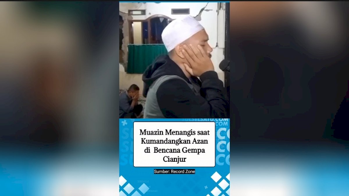 VIDEO: Muazin Menangis saat Kumandangkan Azan di Bencana Gempa Cianjur