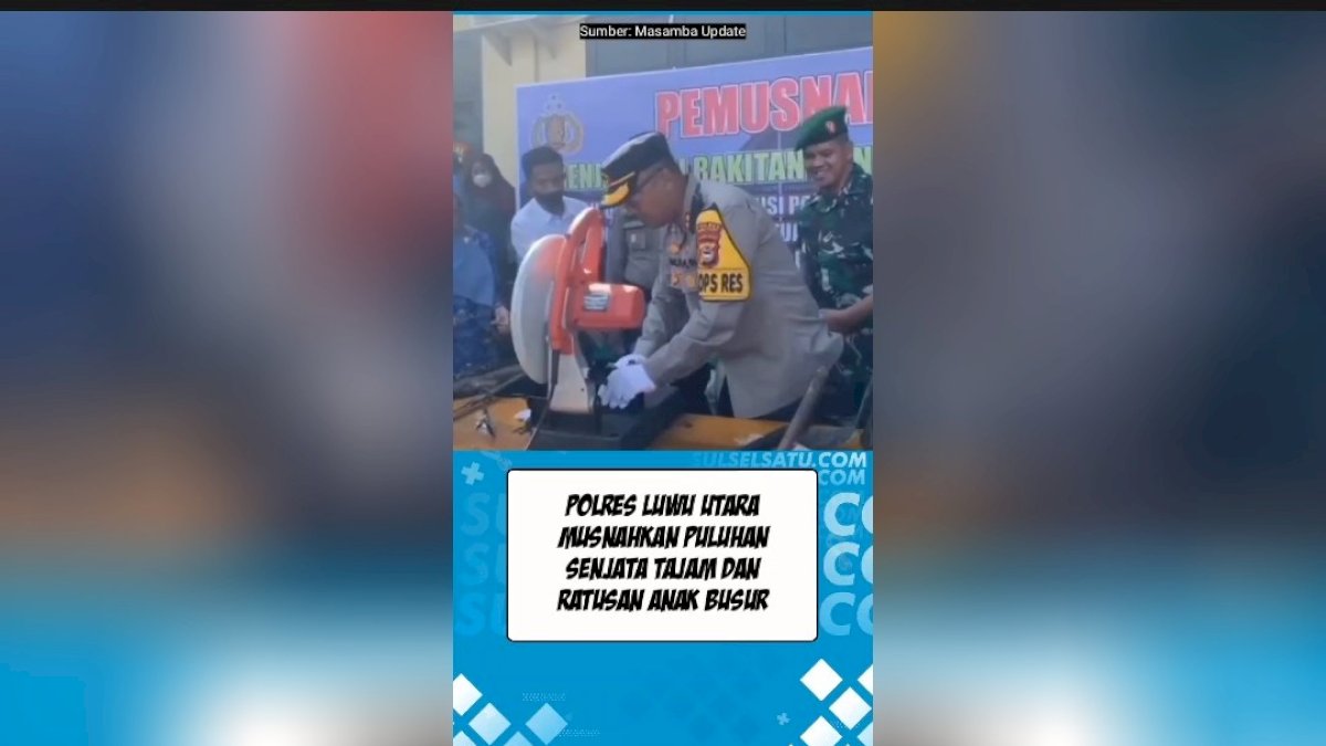 VIDEO: Polres Luwu Utara Musnahkan Puluhan Senjata Tajam dan Ratusan Anak Busur