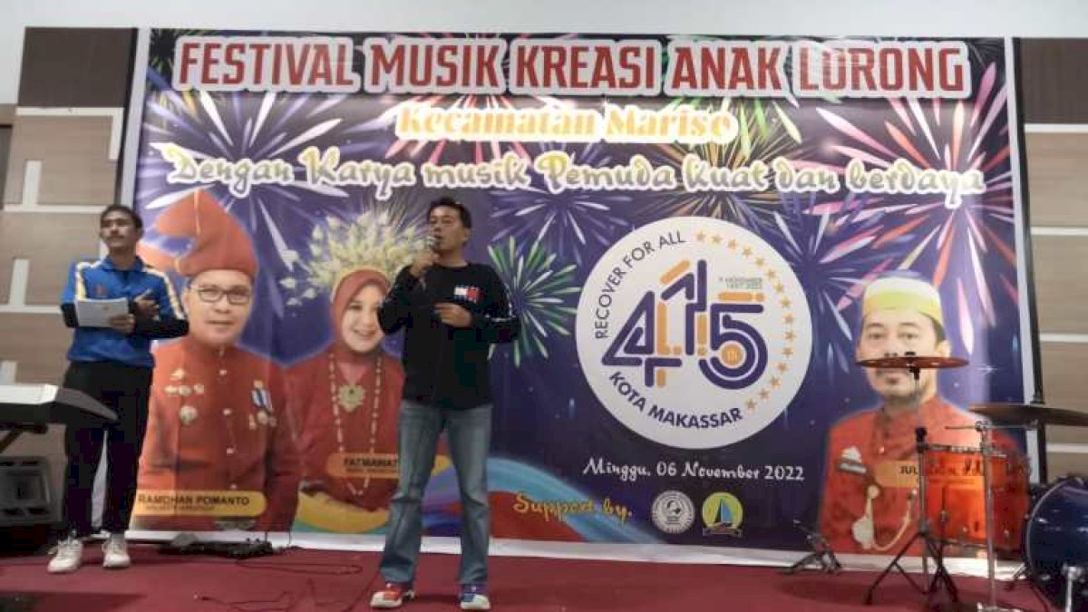 Peringati HUT Makassar, Camat Mariso Buka Lomba Kreasi Musik Anak Lorong