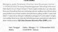 Pastikan Keamanan Data, Bank Sulselbar Lakukan Uji Coba Disaster Recovery Plan