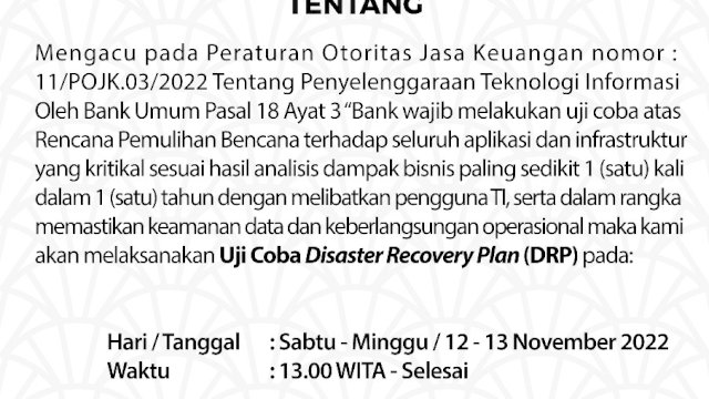 Pengumuman Bank Sulselbar (dokumen: istimewa)