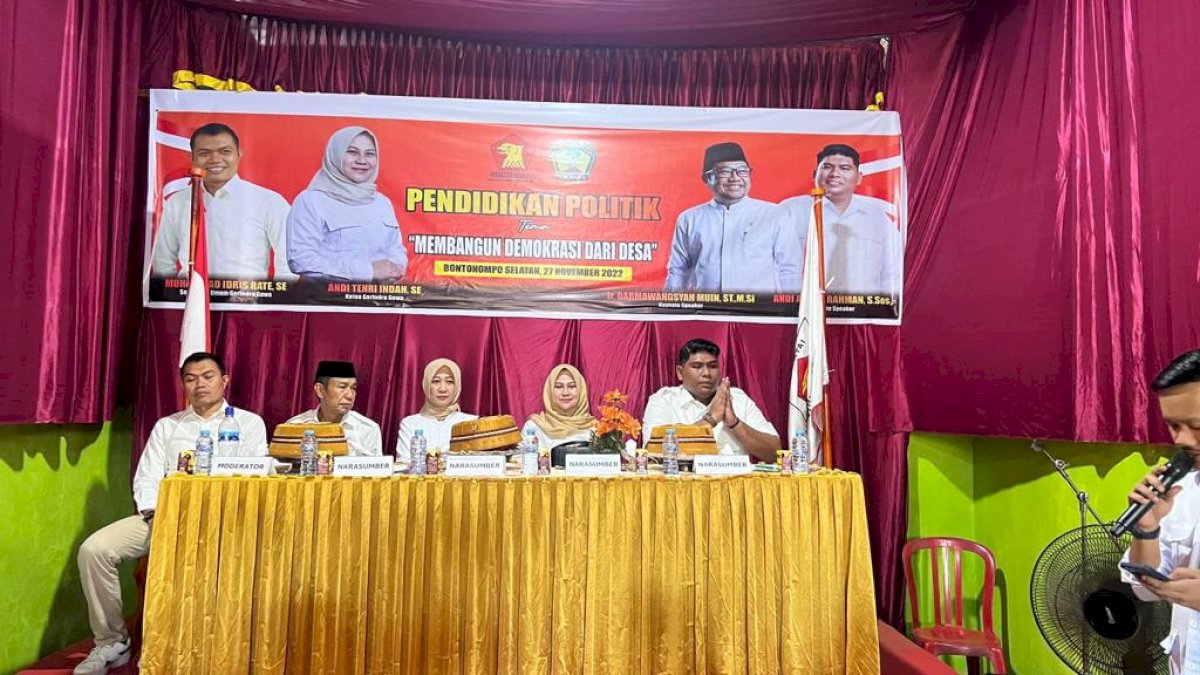 Dipimpin Andi Tenri Indah, Gerindra Gowa Beri Pendidikan Politik ke Warga 2 Kecamatan
