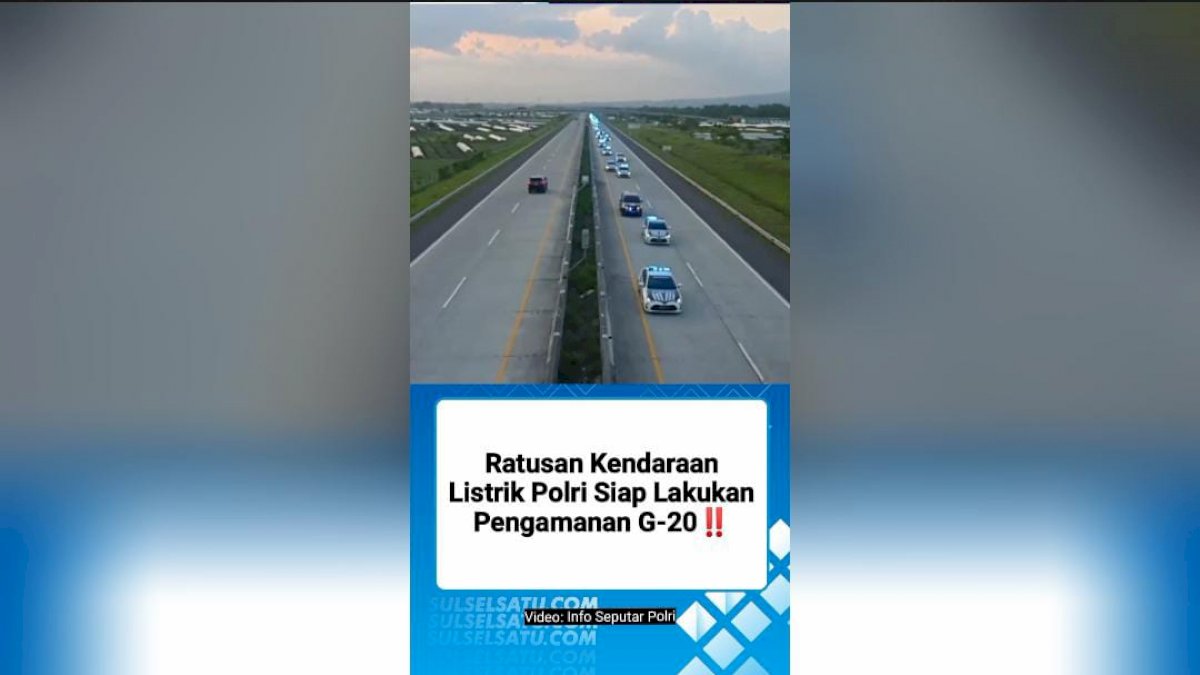 VIDEO: Iring-iringan Ratusan Kendaraan Listrik Polri Siap Lakukan Pengamanan KTT G-20