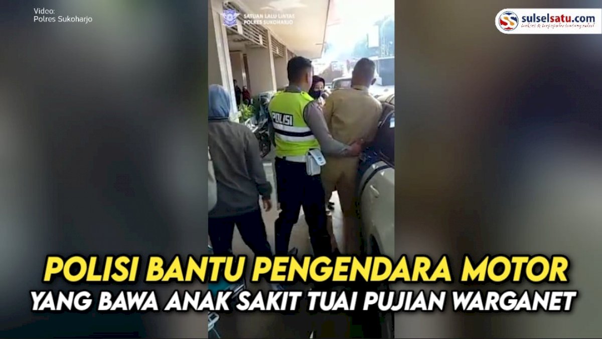 VIDEO: Aksi Polantas Polres Sukoharjo Bantu Pengendara Motor yang Bawa Anak Sakit