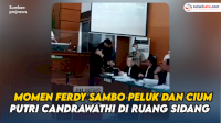 VIDEO: Momen Ferdy Sambo Peluk dan Cium Putri Candrawathi di Ruang Sidang