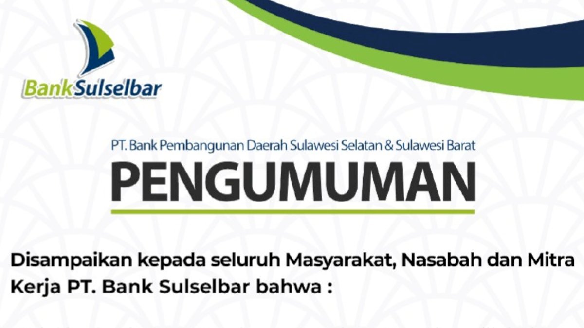 Pengumuman! Bank Sulselbar Buka Payment Point Mal Pelayanan di Kabupaten Kepulauan Selayar