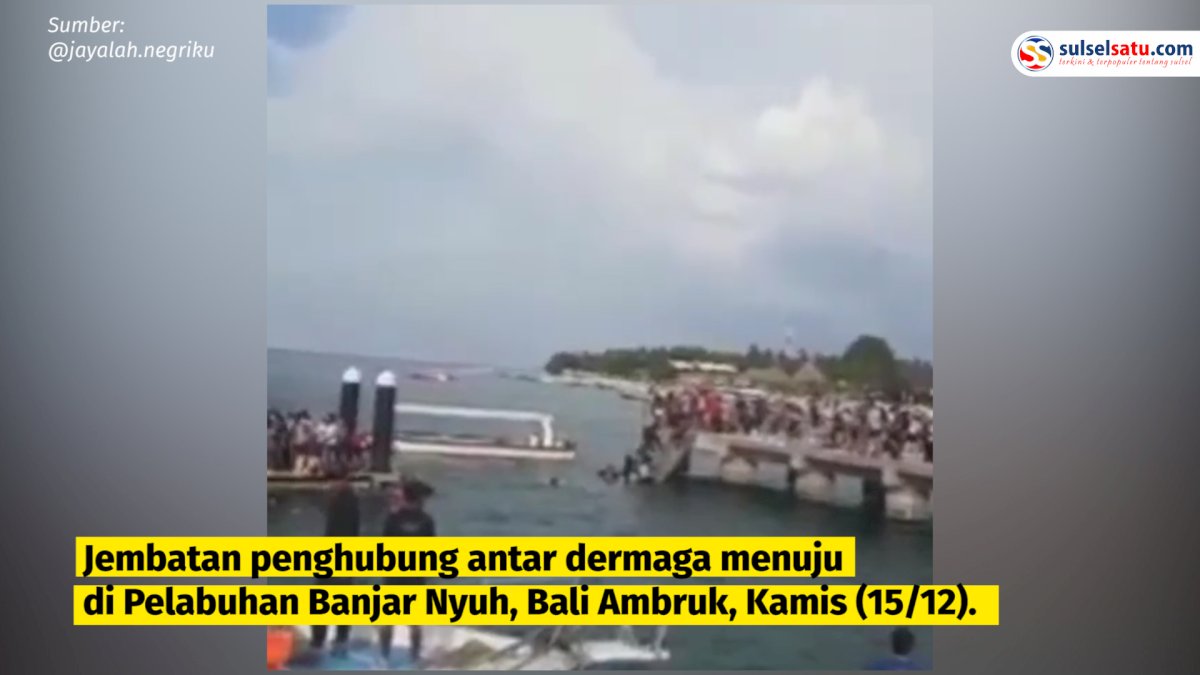 VIDEO: Jembatan Penghubung Dermaga di Nusa Penida Ambruk