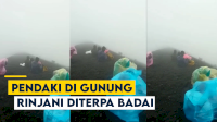 VIDEO: Pendaki di Gunung Rinjani Diterpa Badai