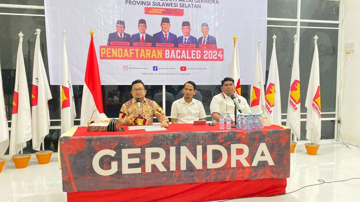 Gerindra Sulsel Buka Pendaftaran Bacaleg, Wajib Dukung Prabowo Presiden 2024