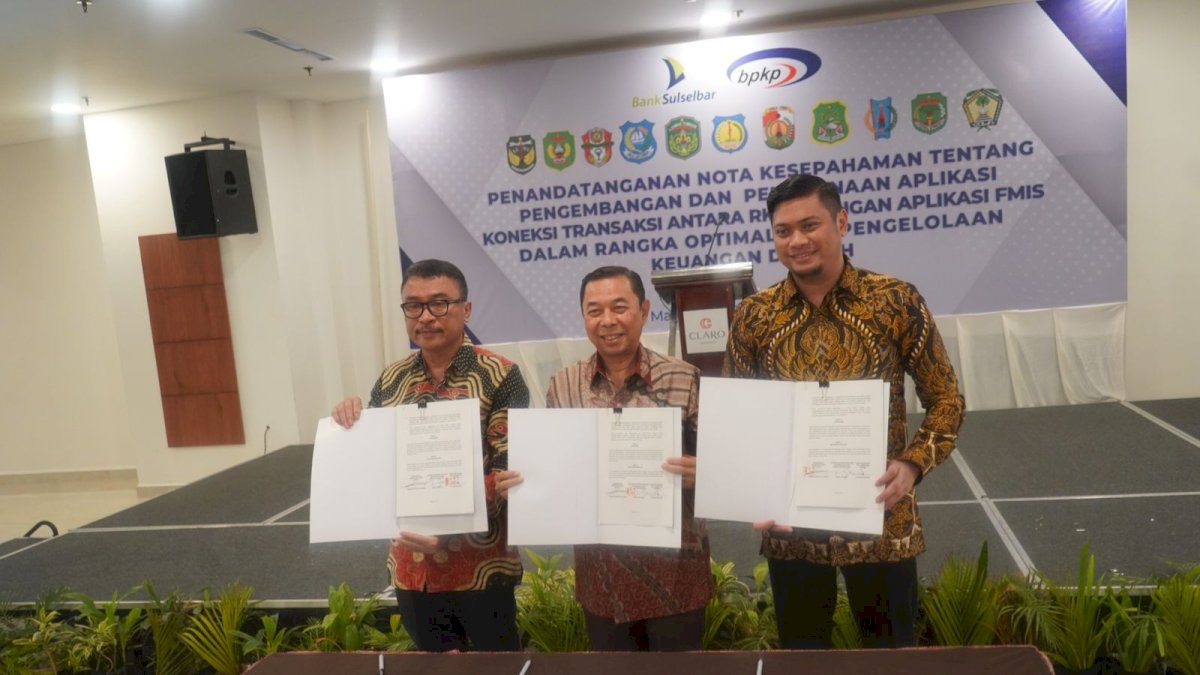 Optimalisasi Pengelolaan Keuangan Daerah, Bank Sulselbar dan Pemda Sepakati Penggunaan Aplikasi FMIS