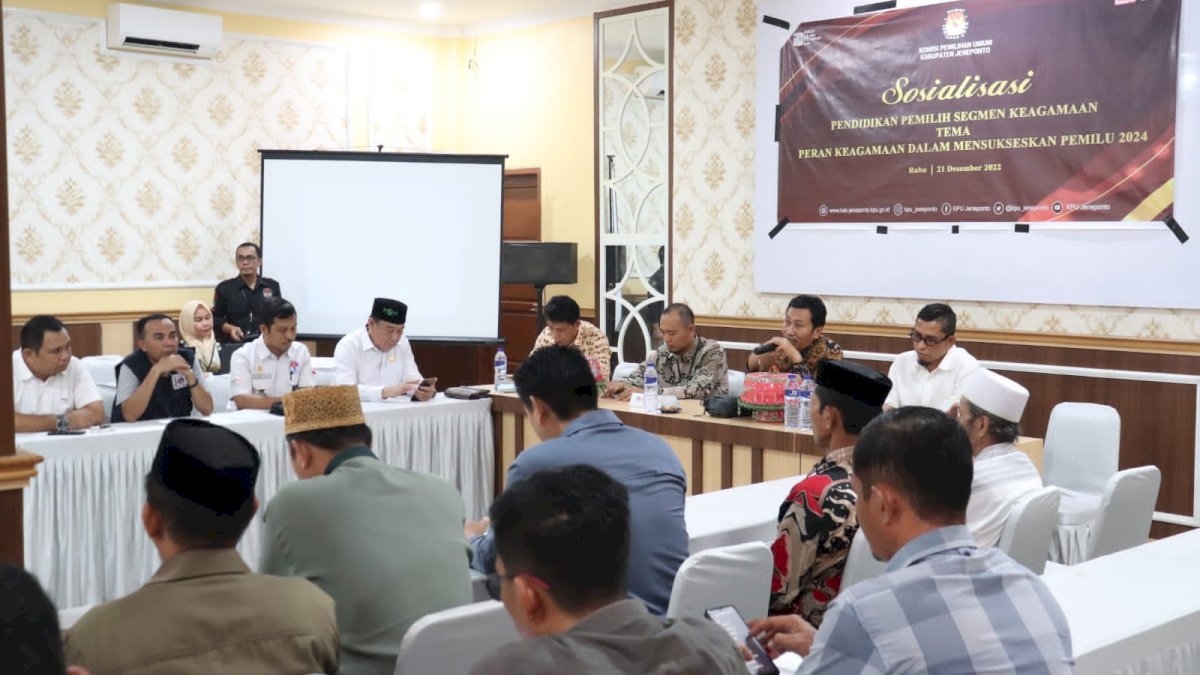 Jelang Pemilu 2024, KPU Jeneponto Gelar Sosialisasi Pendidikan Pemilih Segmen Keagamaan