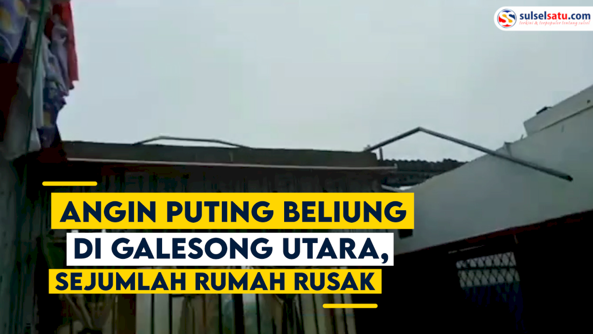 VIDEO: Angin Puting Beliung di Galesong Utara, Sejumlah Rumah Rusak