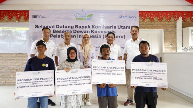 Bantuan bagi kelompok tani dari Pelindo Regional 4 (dokumen: istimewa).