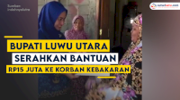 VIDEO: Bupati Luwu Utara Serahkan Bantuan Rp15 Juta ke Korban Kebakaran Rumah di Salulemo