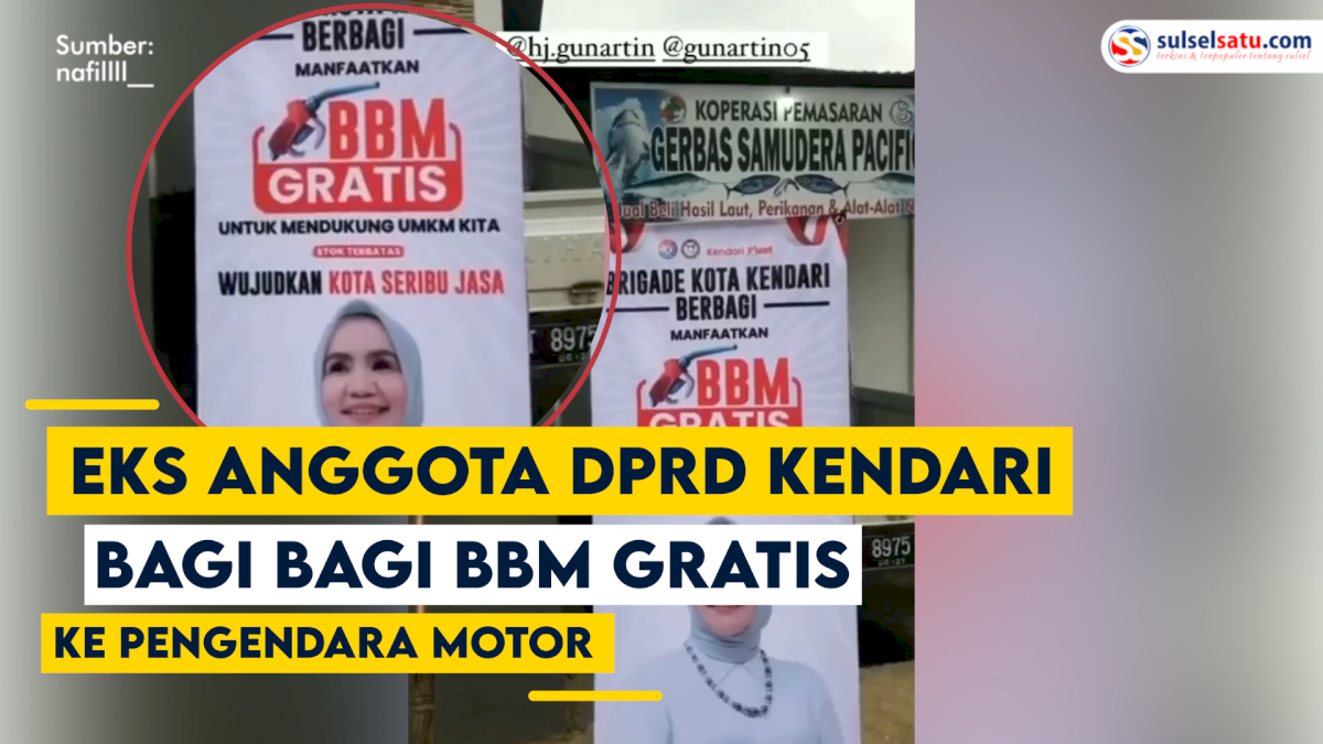 VIDEO: Eks Anggota DPRD Kendari Bagi-bagi BBM Gratis ke Pengendara Motor