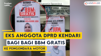 VIDEO: Eks Anggota DPRD Kendari Bagi-bagi BBM Gratis ke Pengendara Motor