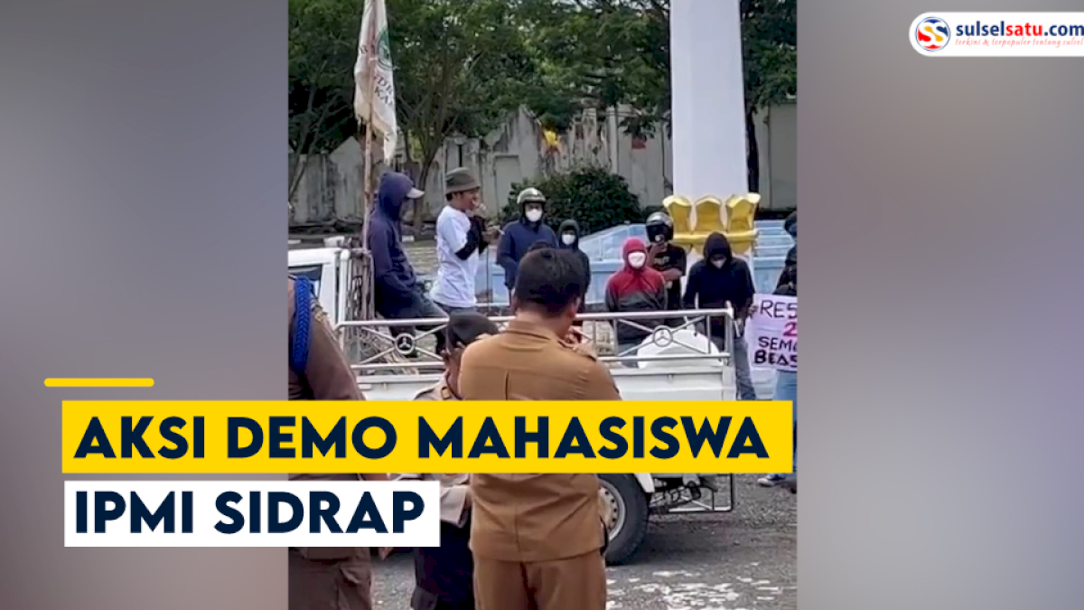 VIDEO: Aksi Demo Mahasiswa IPMI Sidrap, Protes Kebijakan Hingga Minta Pembangunan Asrama