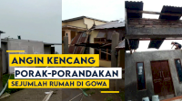 VIDEO: Angin Kencang Porak-porandakan Sejumlah Rumah di Gowa