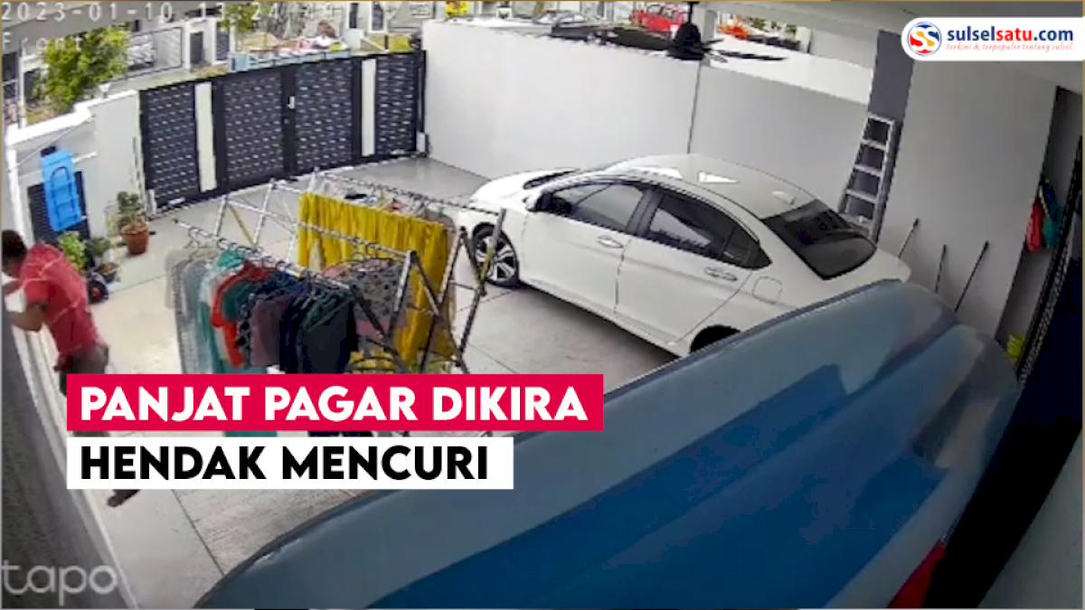VIDEO: Panjat Pagar Dikira Hendak Mencuri, Ternyata Pria Ini Punya Niat Baik