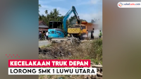 VIDEO: Kecelakaan Truk Depan Lorong SMK 1 Luwu Utara
