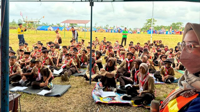 Sosialisasi PT Vale bersama Gerakan Pramuka Bungku Timur tentang keselamatan (dokumen: istimewa)