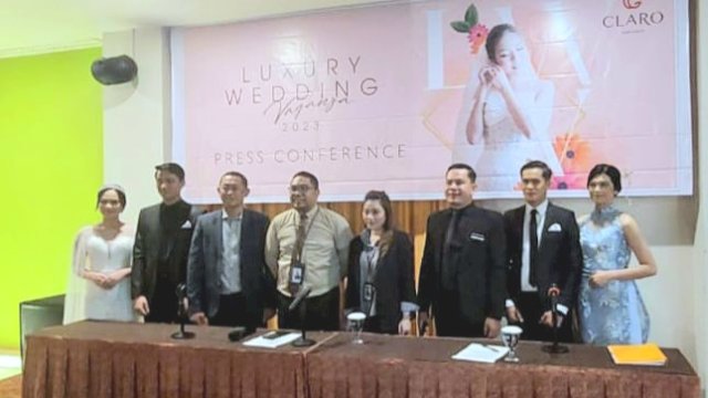 Press conference Wedding Luxury Vaganza 2023 Claro Makassar (Muhammad Junaedi / Sulselsatu.com)