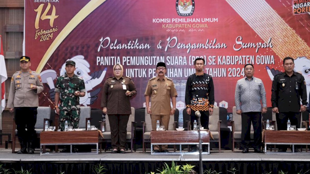 KPU Lantik 501 Anggota PPS, Wabup Gowa Harap Kerja Sama Sukseskan Pemilu