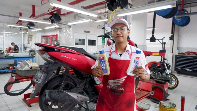 Oli asli Honda untuk motor selalu prima (dokumen: istimewa)