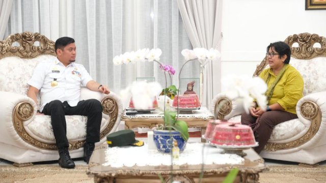 Bupati Gowa Adnan Purichta Ichsan menerima kunjungan perwakilan dari USAID (dokumen: istimewa)