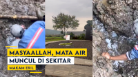 VIDEO: MasyaAllah, Mata Air Muncul di Sekitar Makam Eril