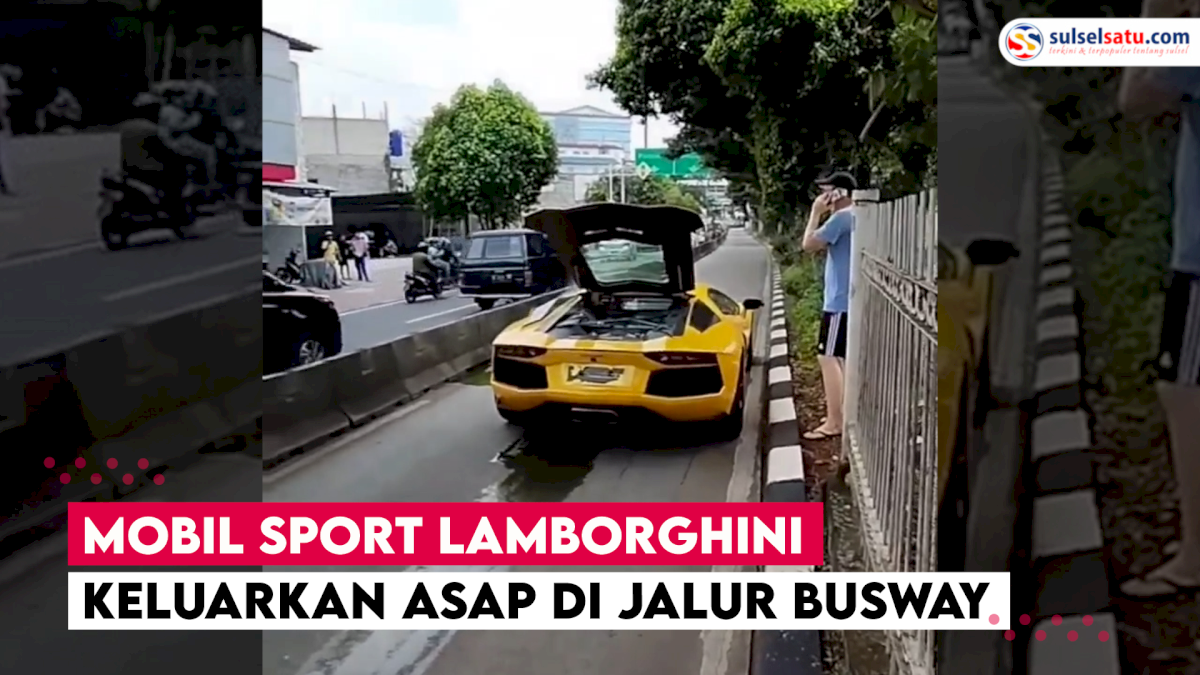 VIDEO: Mobil Sport Lamborghini Keluarkan Asap di Jalur Busway