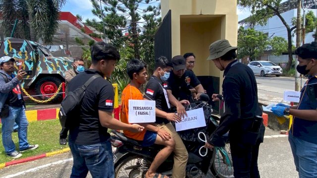 Rekonstruksi penculikan dan pembunuhan bocah di Kota Makassar. (Foto: Ist)