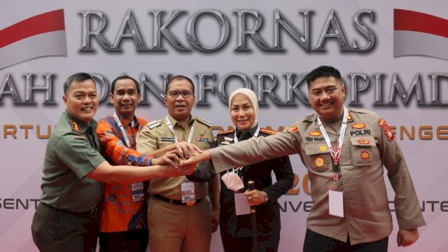 Danny bersama Forkopimda Makassar hadiri Rakornas Kepala Daerah dan Forkopimda 2023 di Bogor. (Foto: Ist)
