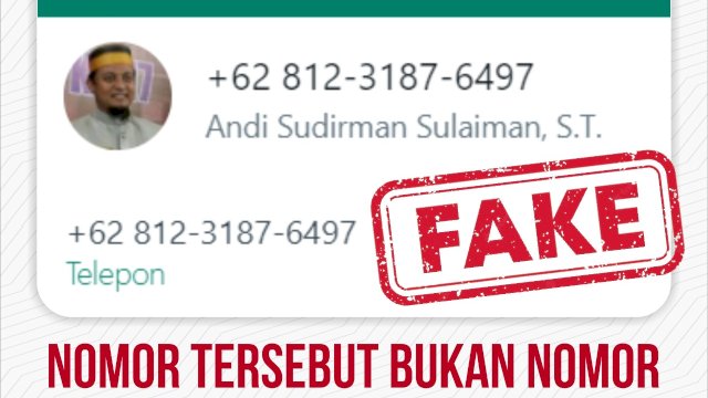 Foto profil WhatsApp pencatut nama Gubernur Sulsel Andi Sudirman Sulaiman. (Foto: Ist)