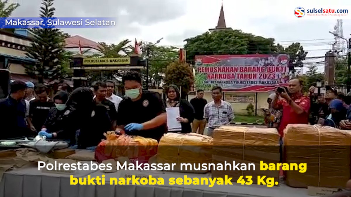VIDEO: Polrestabes Makassar Musnahkan Barang Bukti Narkoba Sebanyak 43 Kg